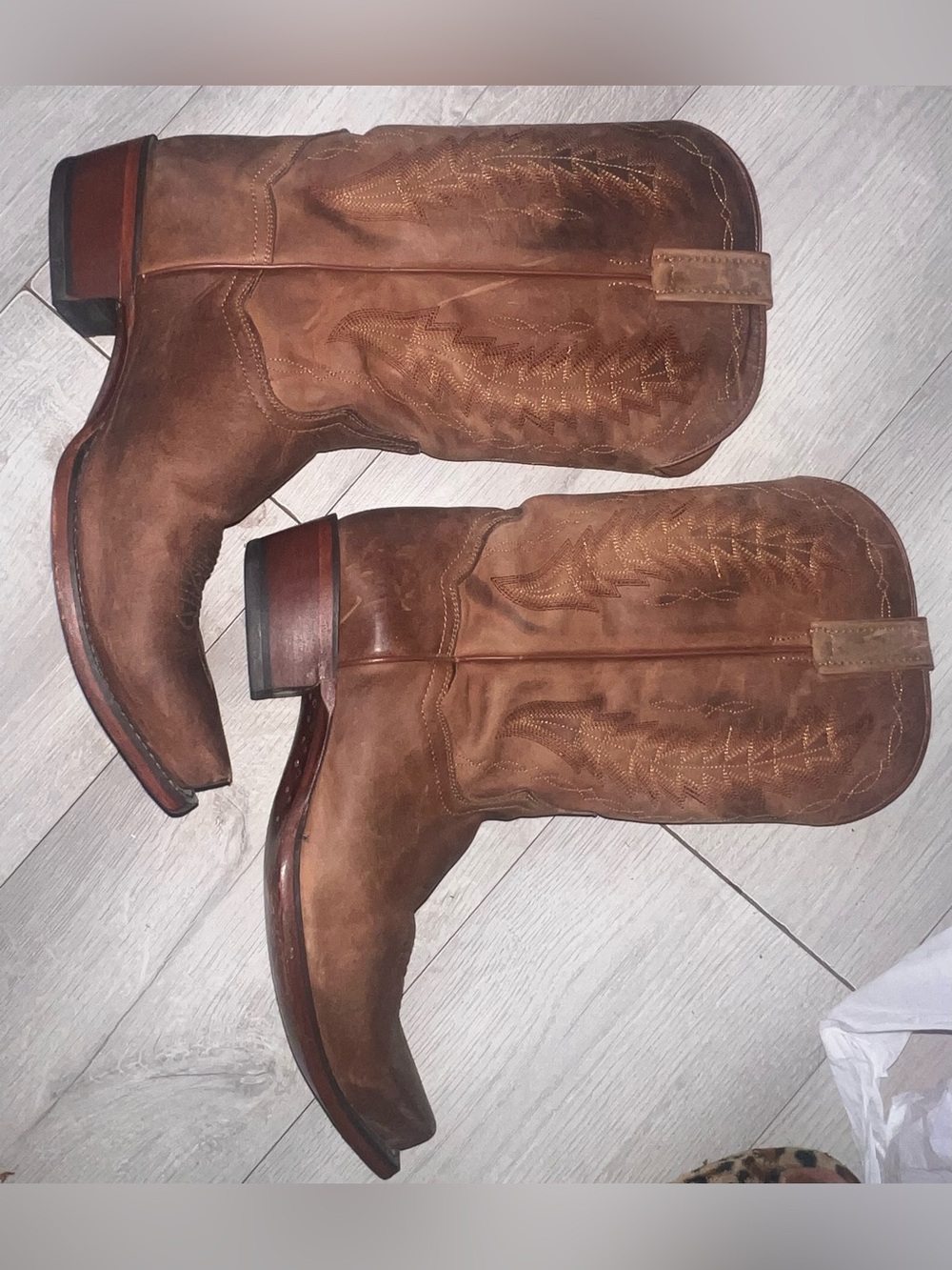 Dan Post Renagade Bay Apache Distressed Leather Snip Toe Cowboy Boots Men’s 10
